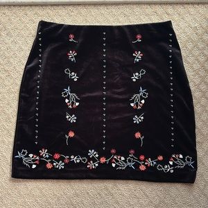 DIVIDED H&M Black Suede Beaded Skirt